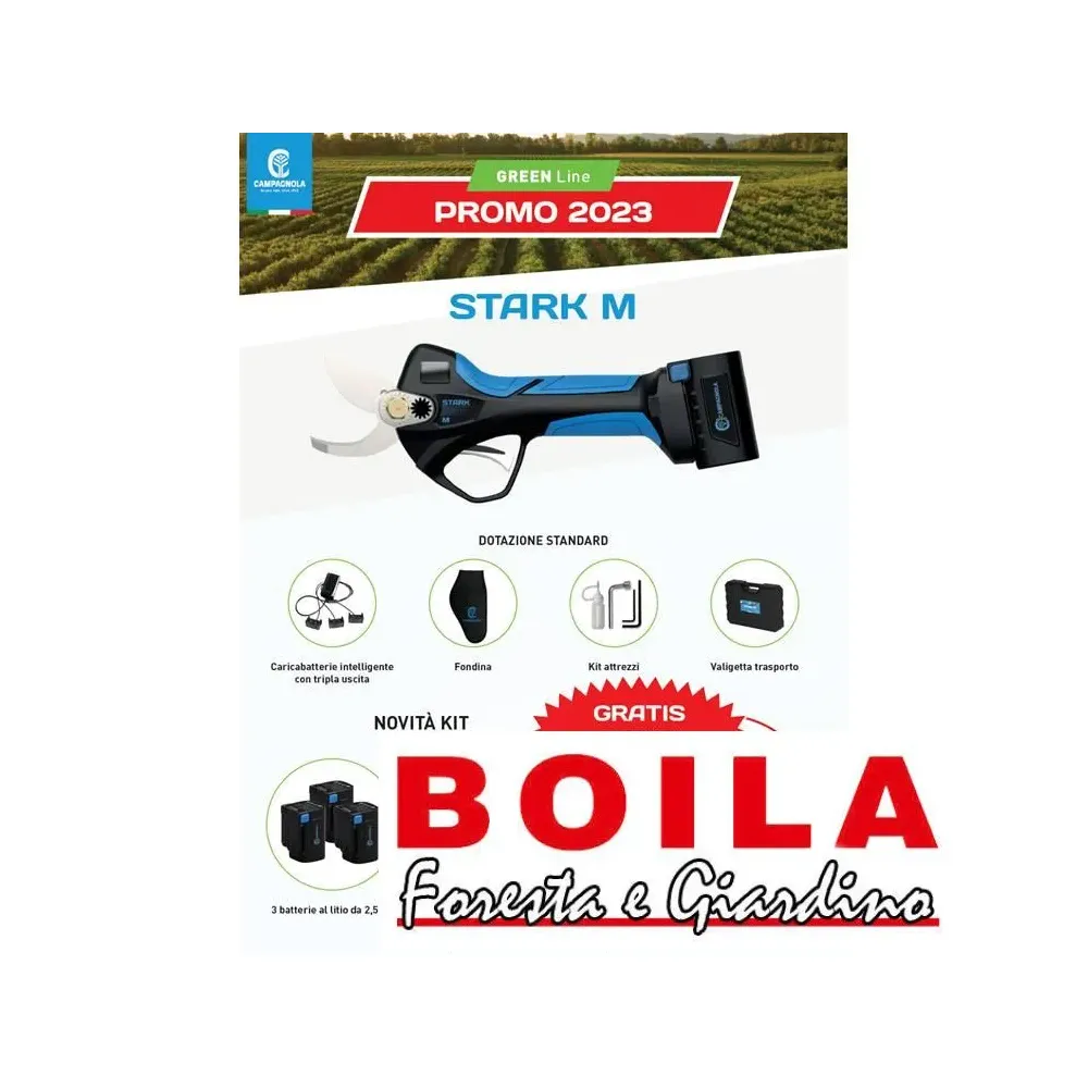 Forbice elettrica cordless campagnola stark m Ø32mm – 3 batterie